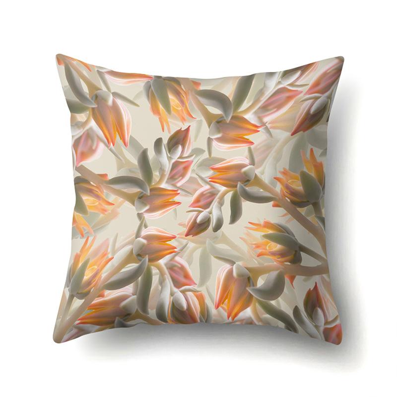 Polyester Kissenbezug Dekorative Blumen Haus Pflanze Druck Kissenbezug Lendenkissen Sofa Kissenbezug