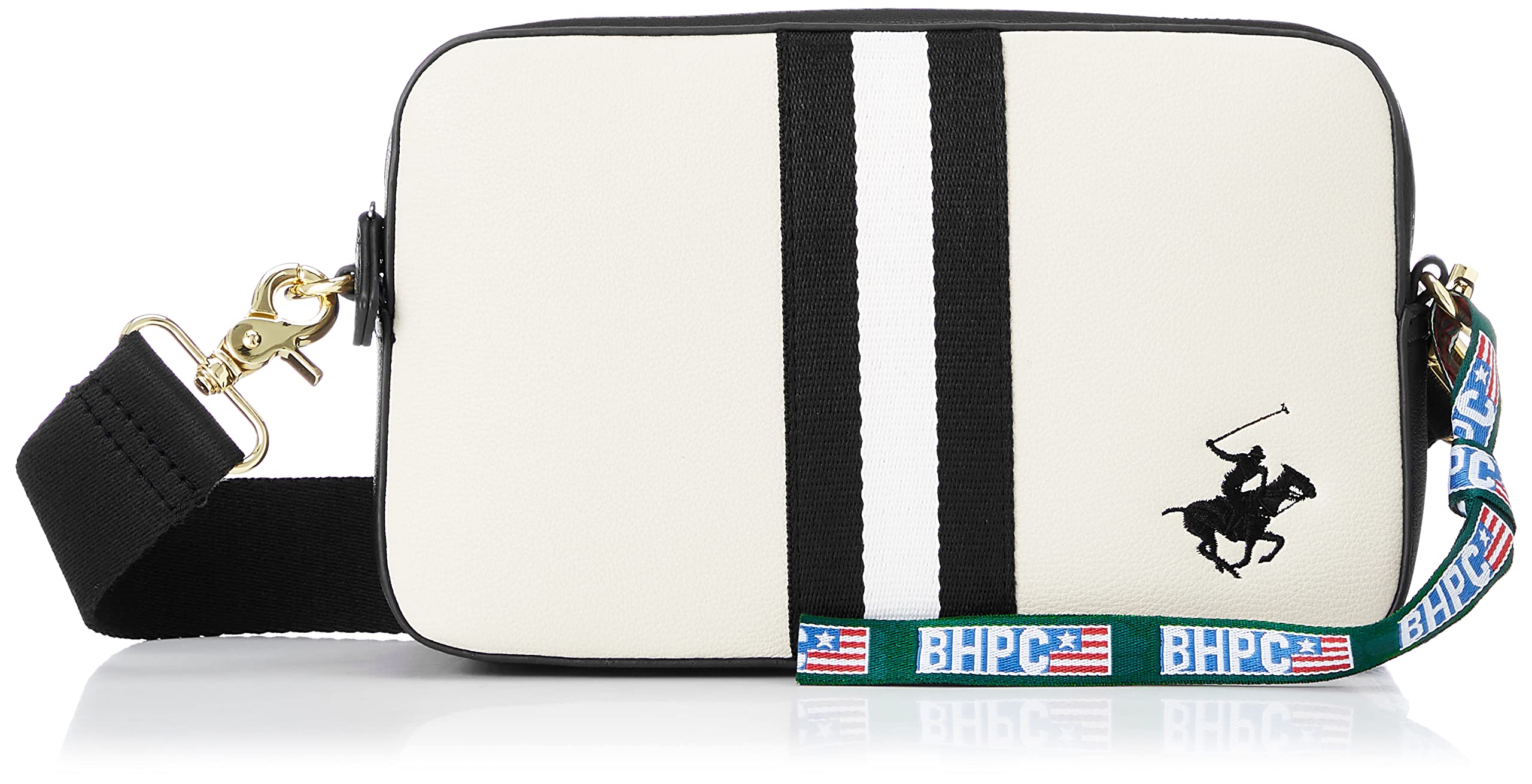 

Hills Polo Shoulder Bag BH1010 Ivory x Black [Beverly Club] Women s