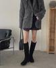 Moodnple Herius Basic Simple Natural Shirred Long Boots 2 Colors 4Cm