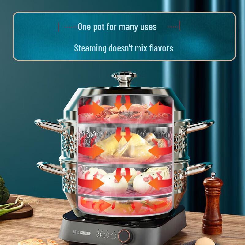 Diblanc Camiou Series 3-Layer Stainless Steel Steamer