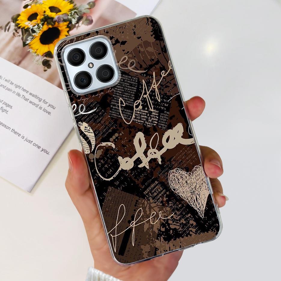 

For Honor X8 Case Cute Panda Flowers Painted Cover Clear Silicone Phone Case For Honor X8 X 8 HonorX8 TFY-LX1 TFY-LX2 Soft Funda Honor X8