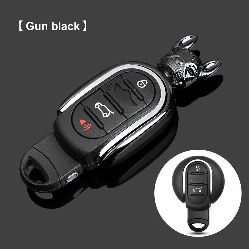 3D Metal Bulldog Car Key Case Cover Protection Shell For Mini Cooper F56 F55 F60 F54 F57 Car Key Chain Decoration Accessories