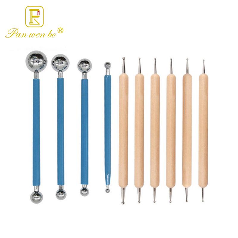 Set di Strumenti per Goffratura: Penna Sferografica in Acciaio Inossidabile per Scultura su Argilla, Kit Fai-da-Te da 10 Pezzi