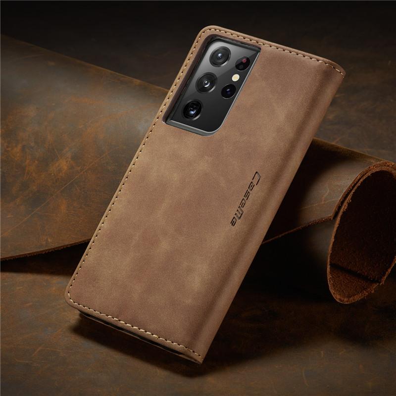 For Samsung Galaxy S21 S22 Ultra Case Leather Magnetic Flip Cover Coque Samsung Galaxy S21+ Plus Etui Galaxy S21 5G Wallet Cases