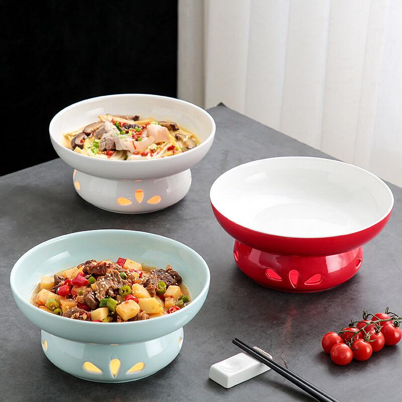 Commercial Ceramic Round Plate with Candle Warmer