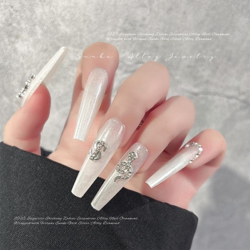 5 Pcs Snake Nails Charms Nails Art Rhinestones 3D Snake Nails Art Charms Nails Art Decorations for Crafts Jewelry Making