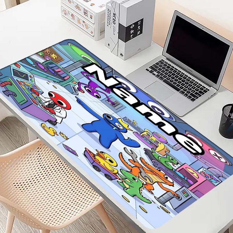 Custom Name Personalized Game Rainbow Friends Pattern Mousepad, Laptop PC Desk Mat, Decorative Desk Mat for Home Keyboard Pad Gift