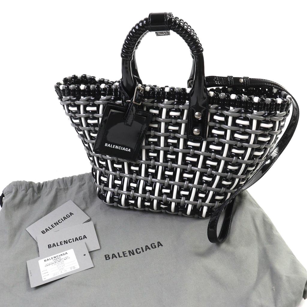 Excellent BALENCIAGA Shoulder Bag Bistro Basket Bag XS 2WAY Handbag Enamel Women 671342 Used