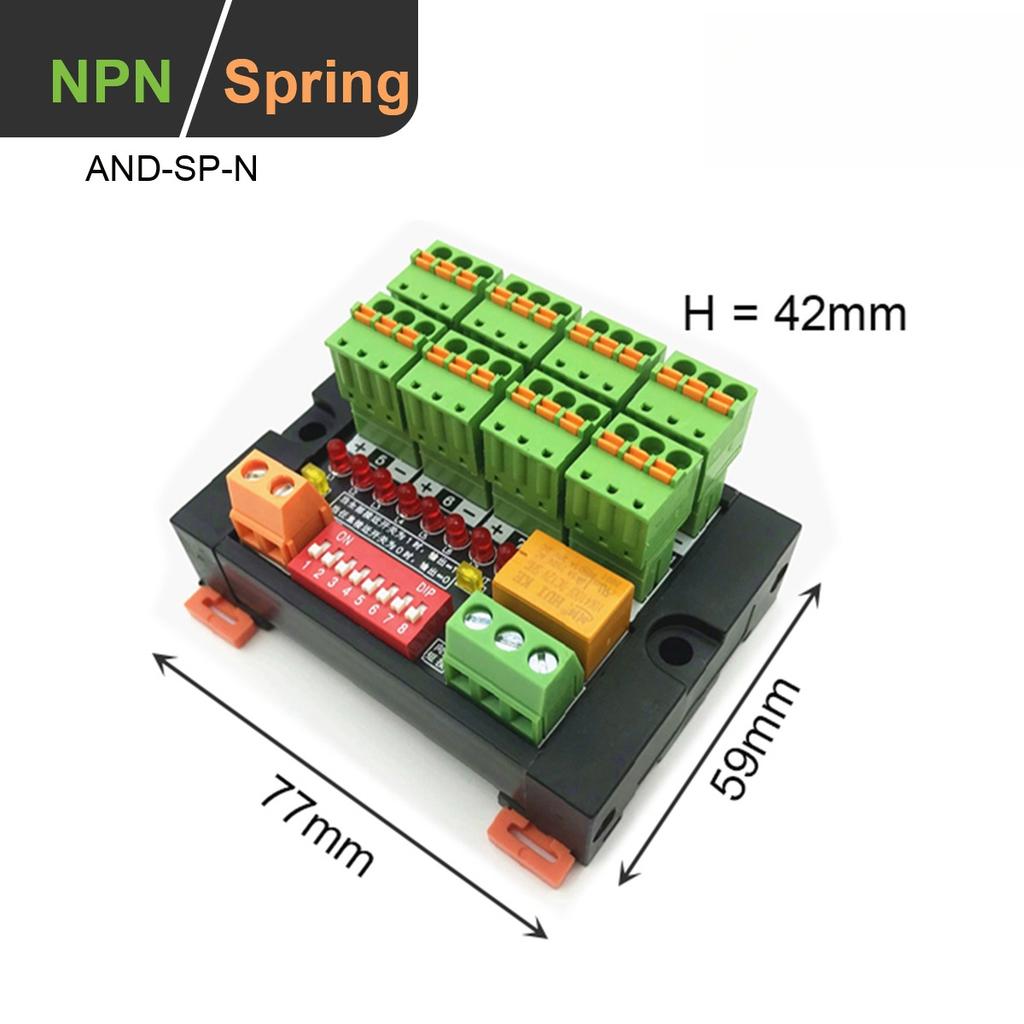 AND Gate Logic Processing Module Terminal Block With 8 Input Channel Sensor NPN/PNP Relay Output For Multiple Conditions Control