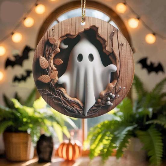 Animal Christmas Ornament 2D Flat Forest Animal Xmas Tree Ornament Acrylic Hanging Woodland Pendant for Garden Tree Home Decor