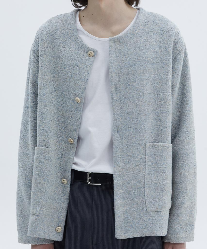 Trip Le Sens Casting Tweed Round Jacket_Vintage Blue