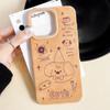 Zhitai Creative Leather Case for iPhone 11-16 Pro/Max, Cartoon Design