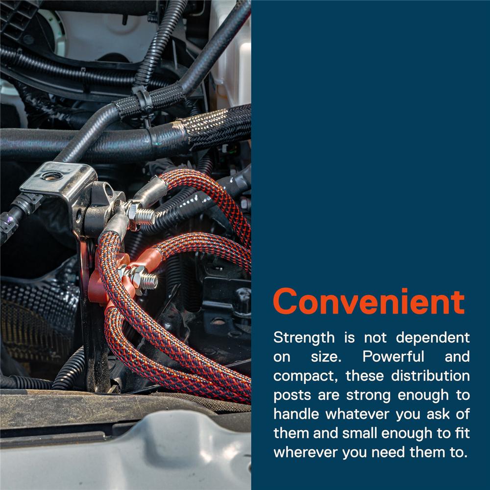 New 4pc Insulated Battery Distribution Terminal Stud Jumper Post Marine Car Bus Boat