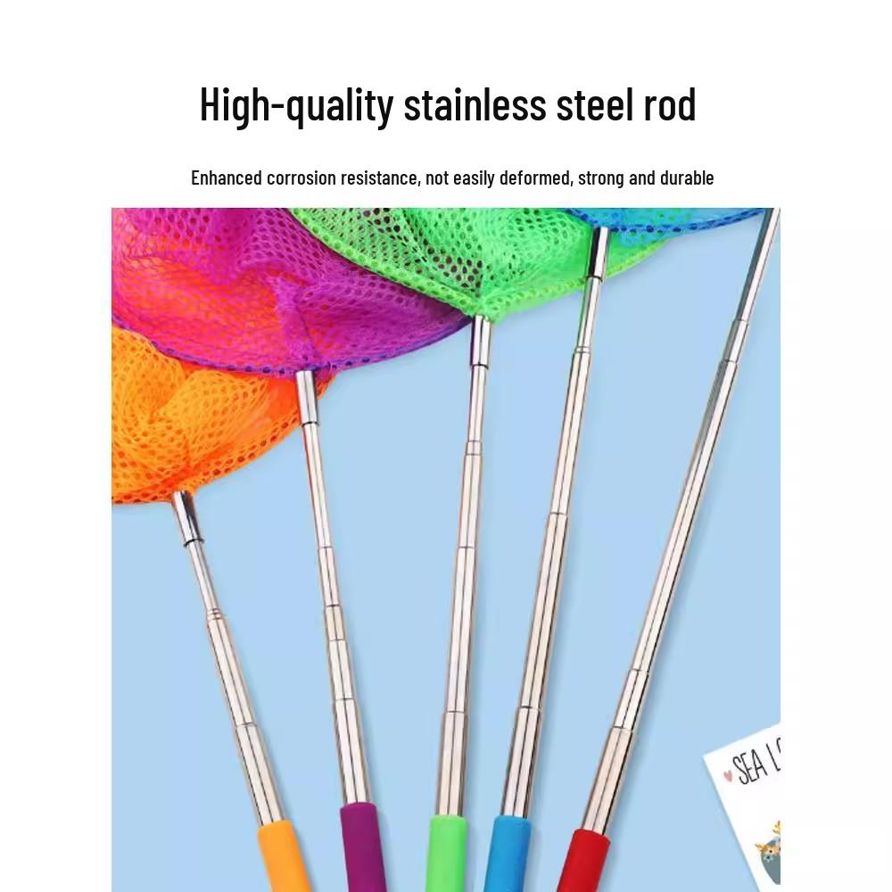 Children's Colorful Telescopic Fish & Insect Net - Lightweight Outdoor Butterfly Scooping Tool