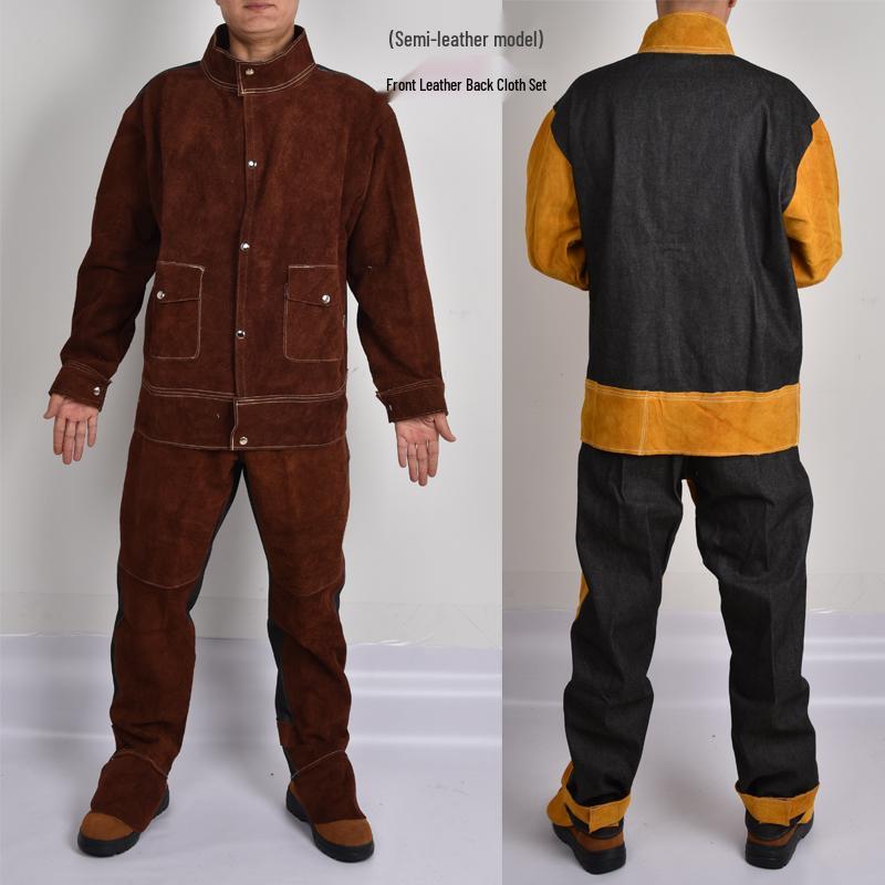 Kurtka spawalnicza ze skóry bydlęcej: Odporny na ciepło, Ochrona przed poparzeniem, Ochrona przed łukiem spawalniczym, Izolowana skóra dla spawaczy.