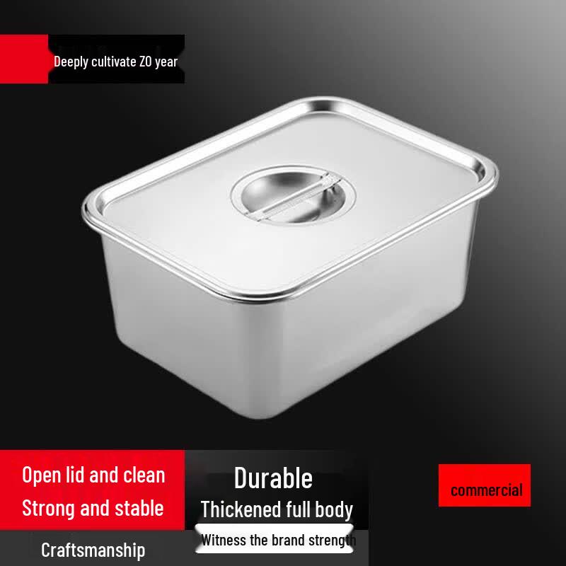 Sule 304 Stainless Steel Deep Rectangular Food Pan with Lid