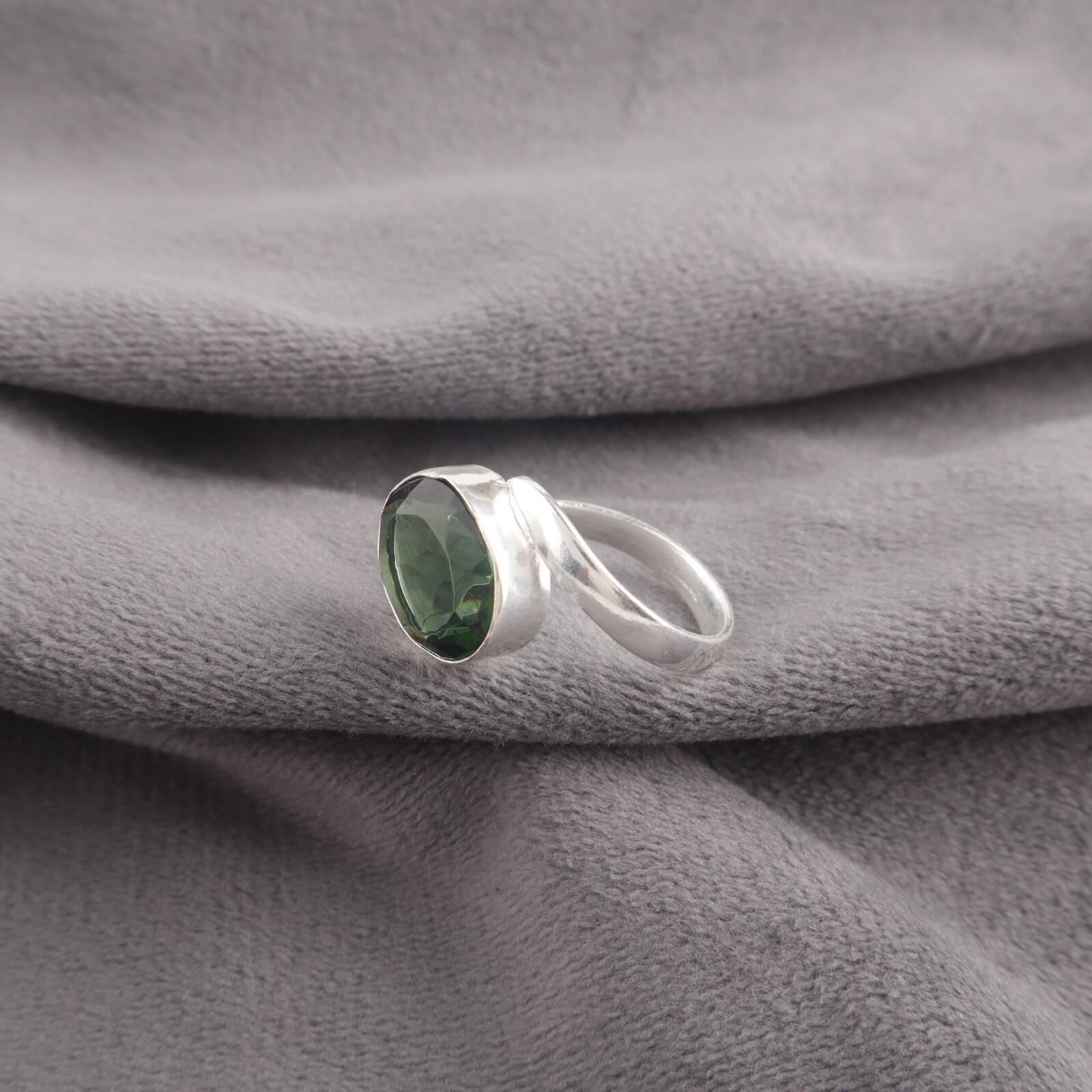 

Зеленый Турмалин Драгоценный Камень Серебро 925 Пробы Клеймо Ювелирное Изделие Ручной Работы Овальной Формы Кольцо RR-53-7 10.75