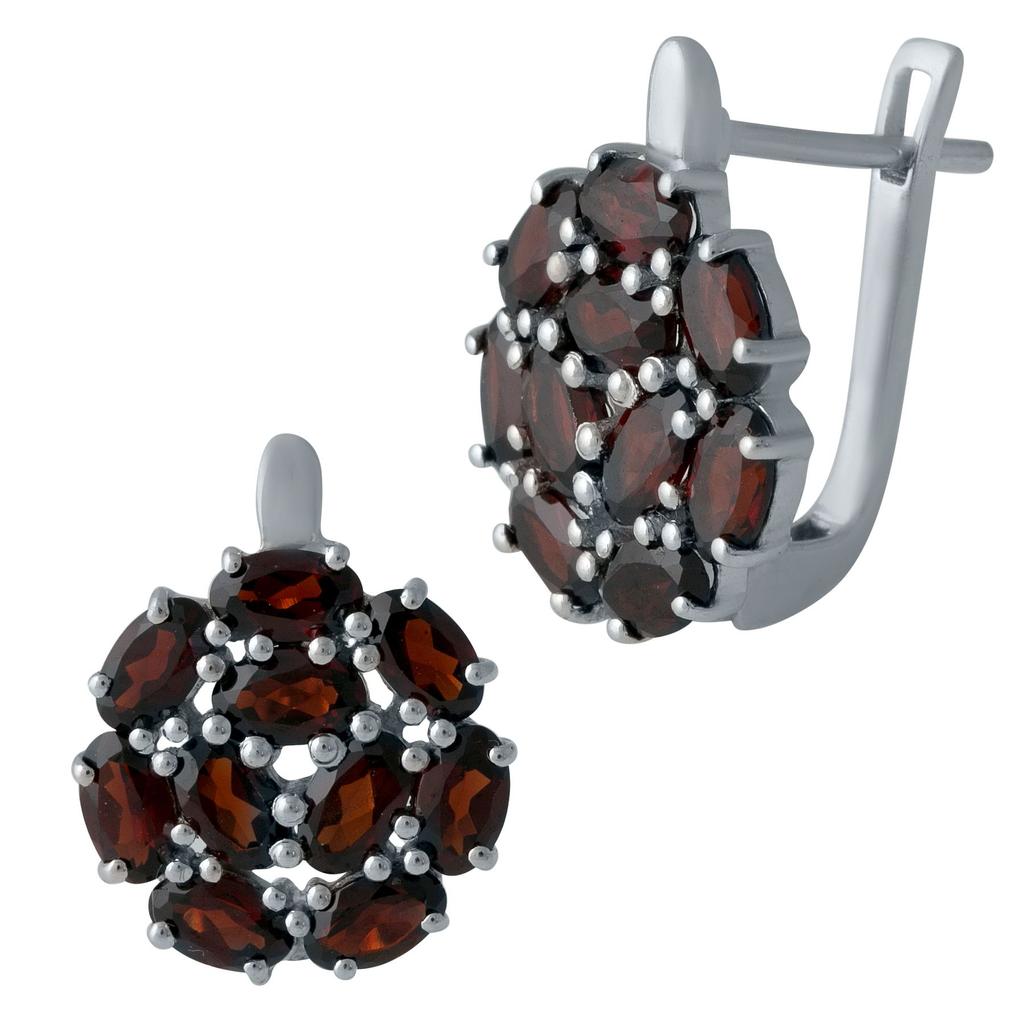 Øredobber i sølv med naturlig granat 5,95 ct (1983942)