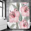 Elegant Floral Flowers Retro Rose Shower Curtain Polyester Bath Curtain Bathroom Decor Washable With Hook