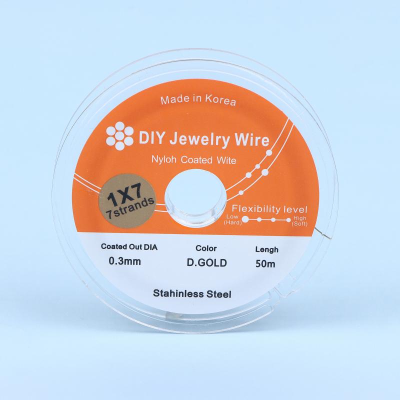 50Meter/Roll 0.3/0.38/0.5/0.6Mm Rhodium Gold Color Stainless Steel Beading Wire For Jewelry Making Diy Bracelet Findings
