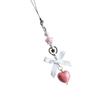 Handmade Heart Pendant Keychain Exquisite Bowknot Beaded Phone Chain Flower Charm Phone Lanyard Women Bag Accessory