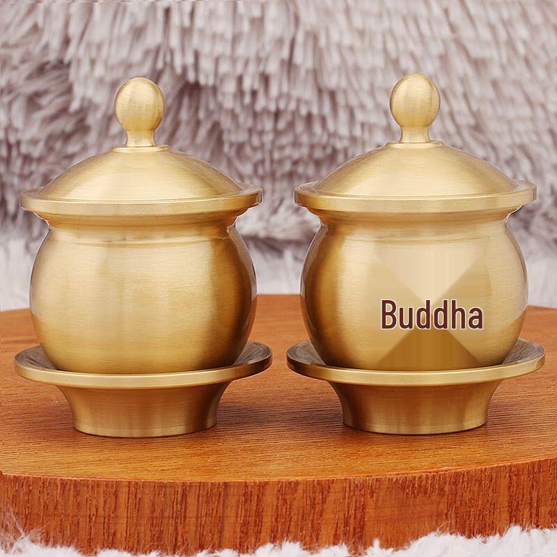 Hongjian Brass Three-Connected Offering Cup
