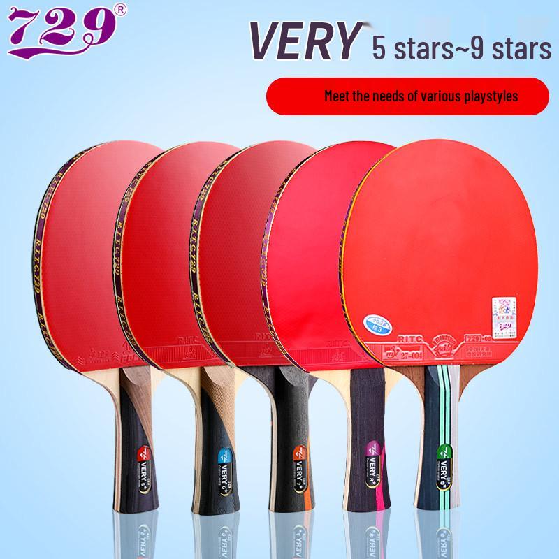 Friendship 729 Table Tennis Racket: Five, Six, Seven, Eight, Nine-Star Ratings for Students and Beginners.