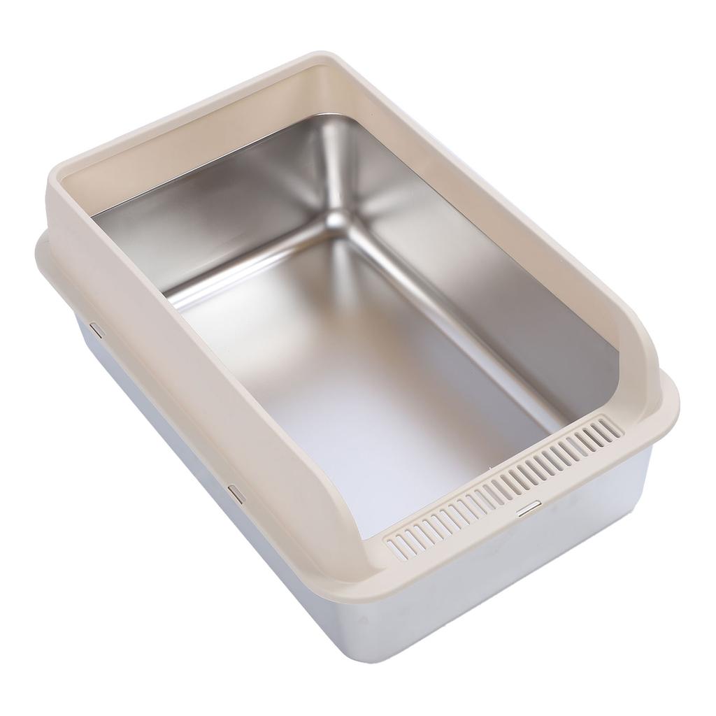 Stainless Steel Cat Litter Box Odor Control High Sides Metal Litter Box Anti Urine Leakage Easy