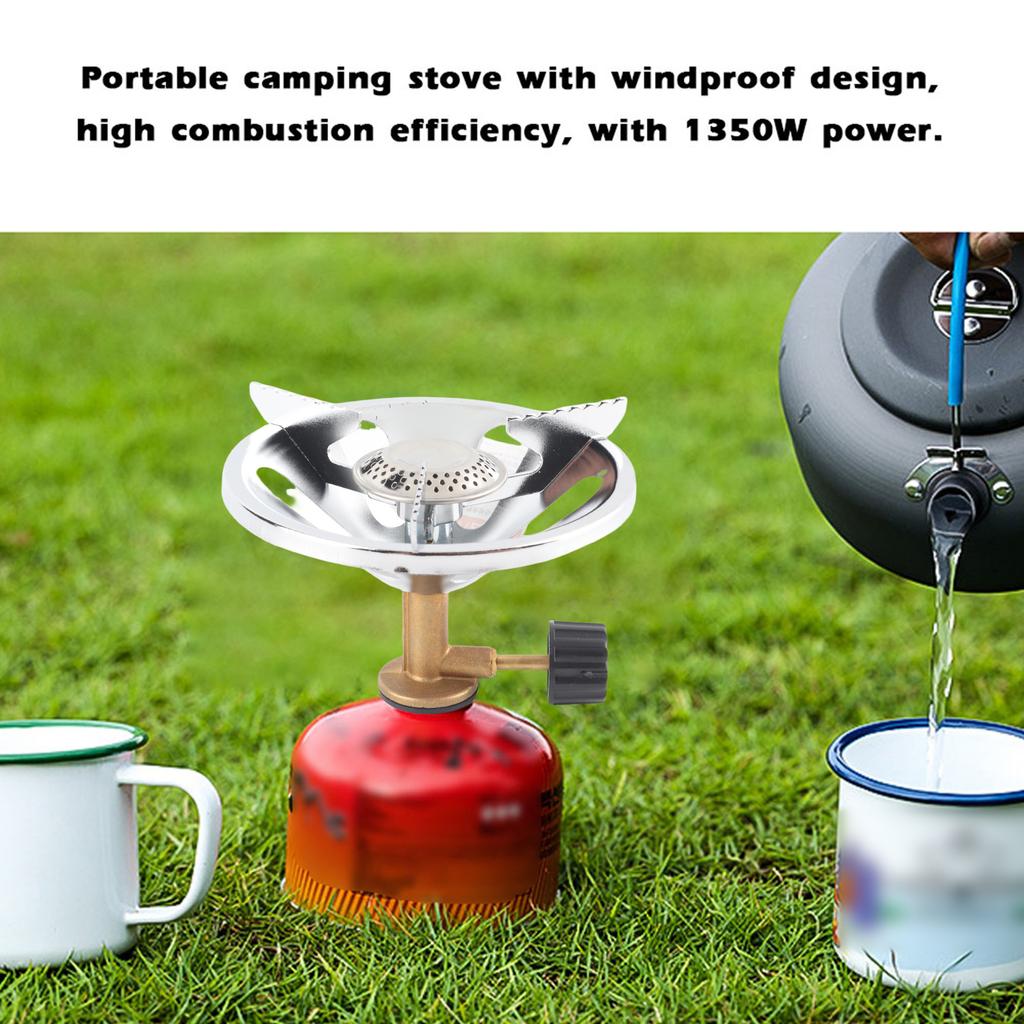 Outdoor Camping Stove Backpacking Gases Stove Burner with Windproof Design for Outdoor Cooking Camping Picnic Hiking
