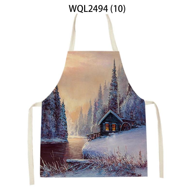 Kitchen Apron for Women Mountain Forest Scenery Adult Kids Cooking Apron Household Cleaning Supplies Pinafore Sleeveless Aprons