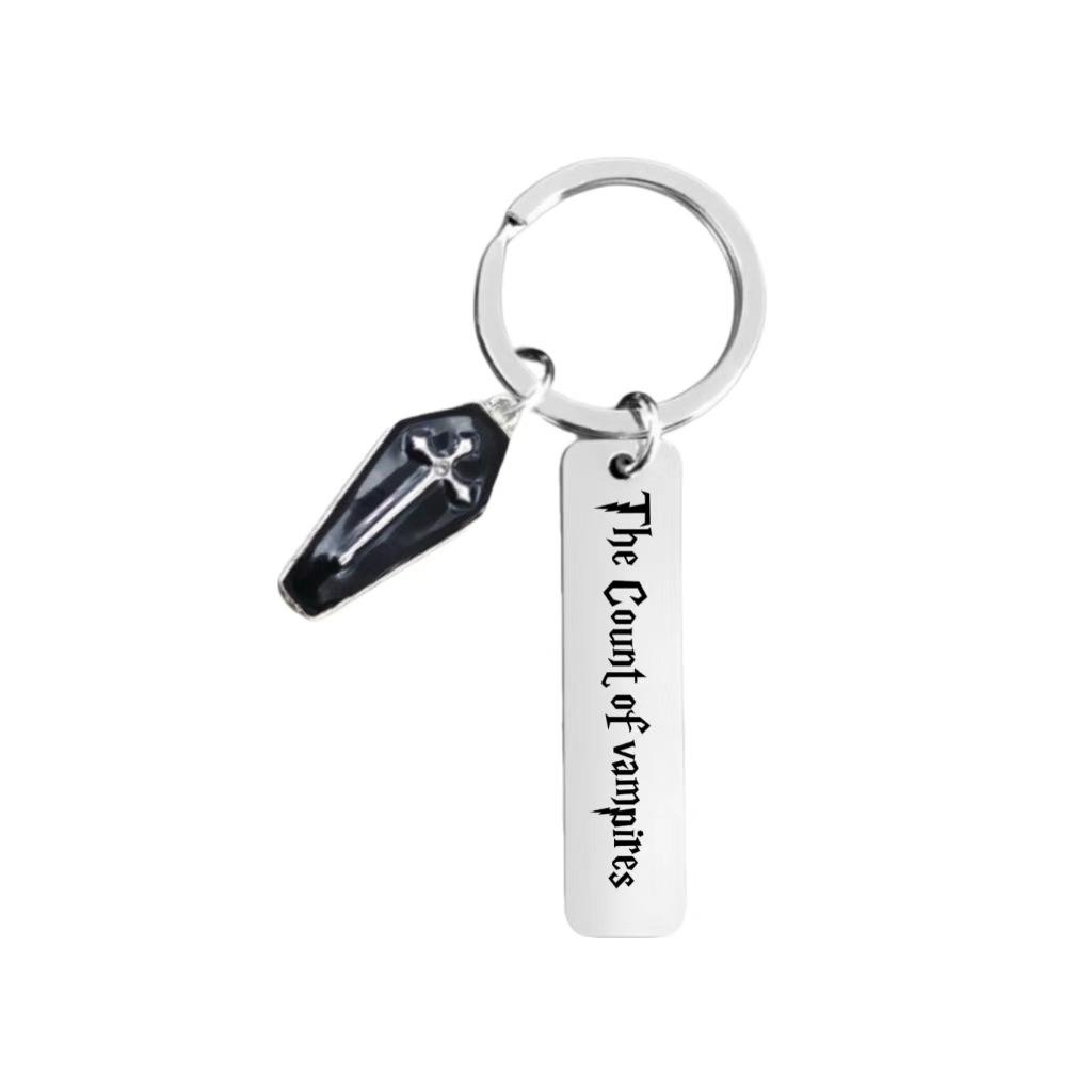Halloween Vampire Cross Stainless Steel Keychain Retro Gothic Design Fashion Pendant Practical Festival Gift