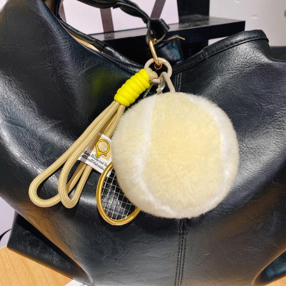 Backpack Hanging Tennis Ball Plush Pendant Plush Plush Tennis Keychain  Creative Gift