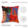 Abstract Funny Illustration Cushion Cover Anti-dustmite Pillowcase Invisible Zipper Silky Short Plush Sofa Cushion Cover