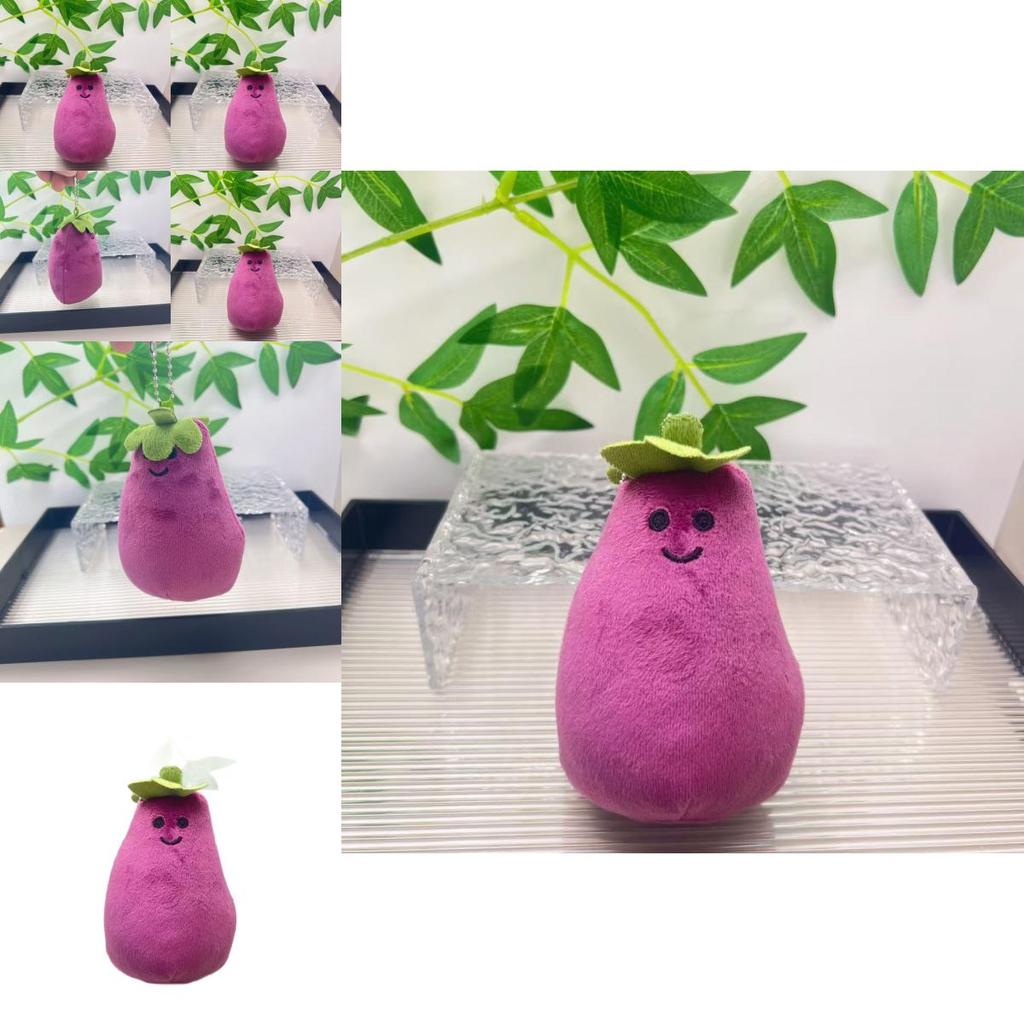 Creative Stress Relief Plush Hanging Keychain Quirky Eggplant Doll Decor
