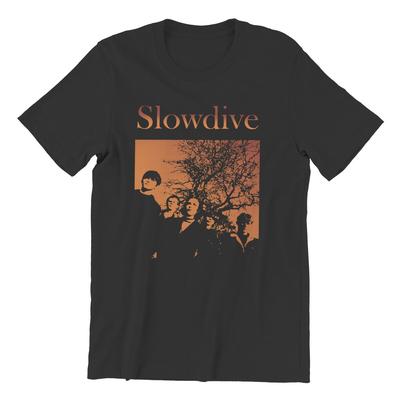 Herren Slowdive Tour 90er Jahre T-Shirt Baumwoll Tops Freizeit Kurzarm Rundhals T-Shirt Klassische T-Shirts