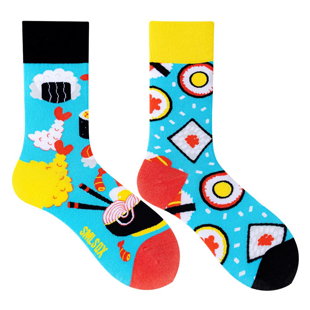 Calzini AB Asimmetrici Trendy Divertenti per Coppia Anatra Mandarina Colorati Calzini a Mezza Gamba SMLSOX