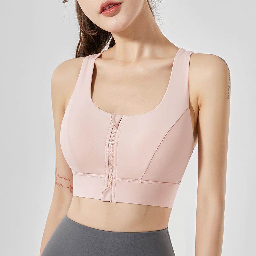 Hot-Selling Front Zipper Sports Bra: Beautiful, Shockproof Running Fitness Vest, Plus Size