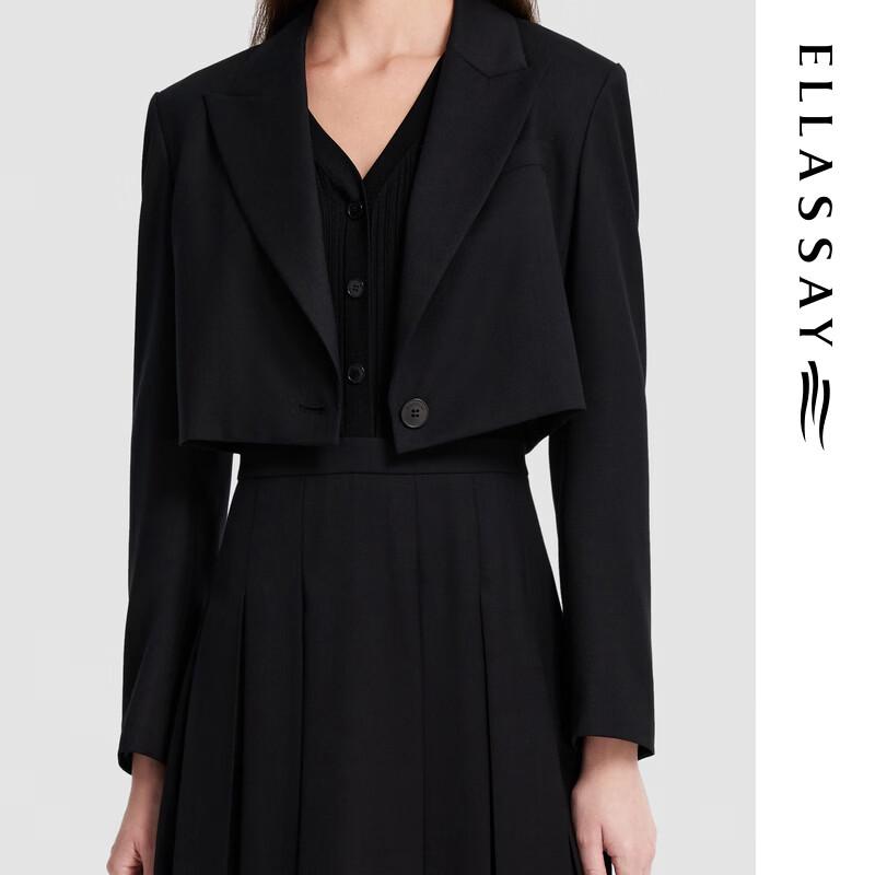 ELLASSAY Women's Sheep Wool Pleated Two-Piece Dress