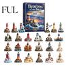 Creative Desktop Accessory Acrylic Ocean Lighthouse Advent Calendar, 24 Day Countdown Box with Daily Unboxing Experience Nautical Retro Scenes