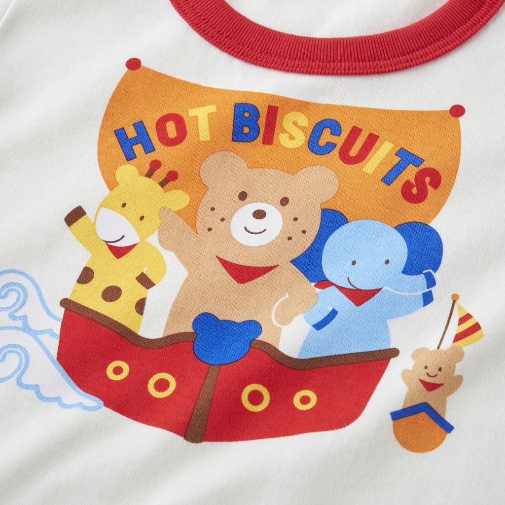 HOT Top and Bottom Short [MIKIHOUSE BISCUITS] Set, Sleeves, Loungewear, Boys, Girls, Baby, Children's Clothing, White, 80cm, 72-7301-688