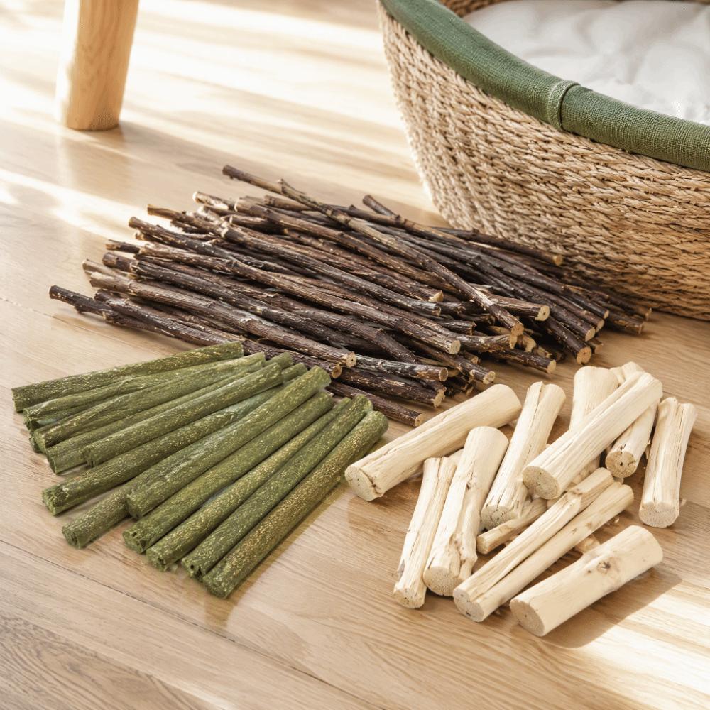 200g Mixed Chew Stick Set Assorted Wood Gnawing Sticks Kit Assorted Varieties Mixed Lengths Assorted Molar Sticks Caged Pets