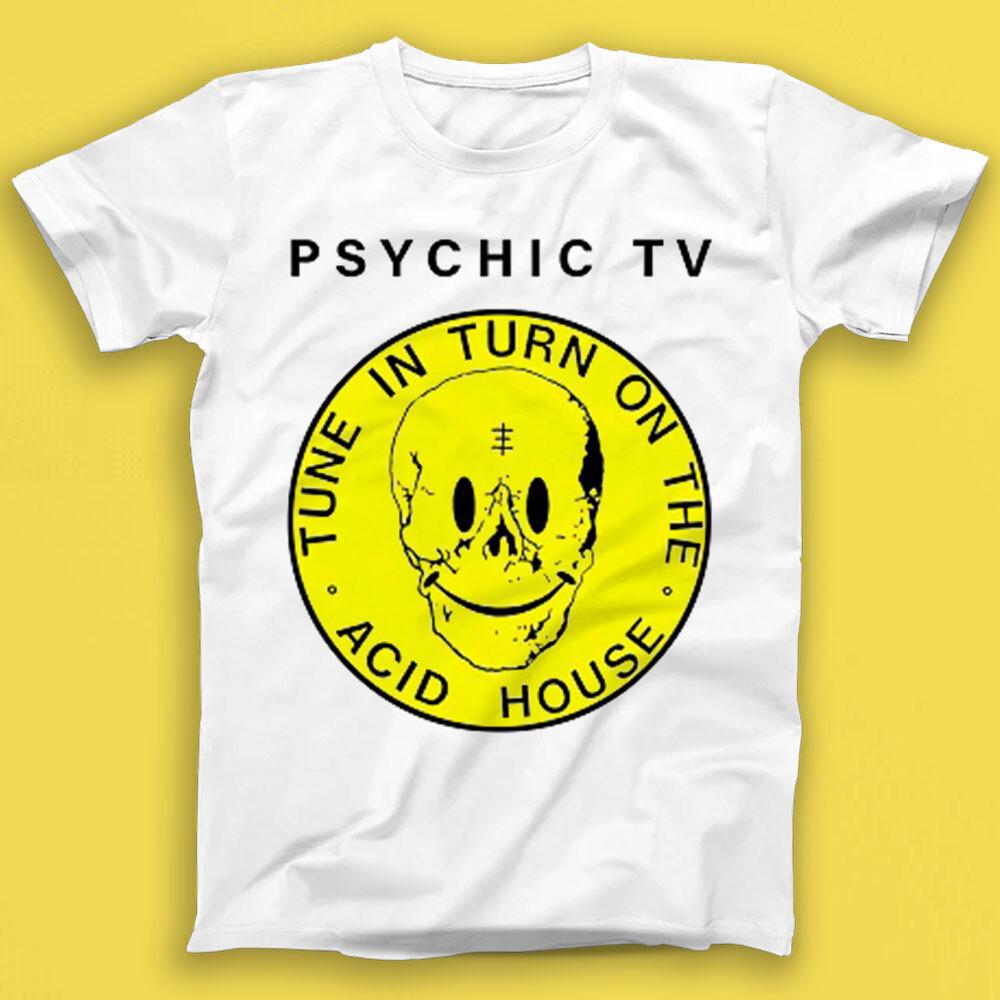 Psychic TV Техно Эсид Бит Панк Рок Новая Волна Музыка Подарок Футболка 2097 M