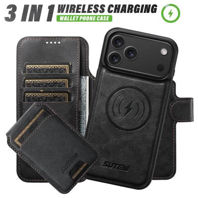 IPhone 17 Pro Flip Case: Magnetischer Ständer, Kartenfach, Kabelloses Laden, Leder S25U.