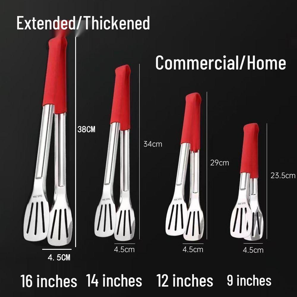 304 Stainless Steel Kitchen & Grilling Tongs for Barbecue, Bread & Steak