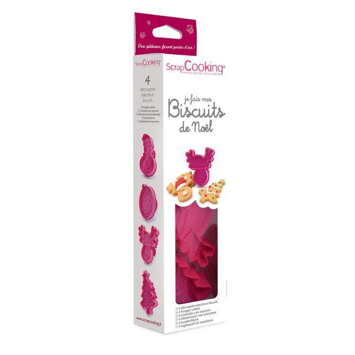 Kit de découpoirs pour biscuits - SCRAPCOOKING - 2031 - 4 formes - Plastique - Non compatible lave-vaisselle