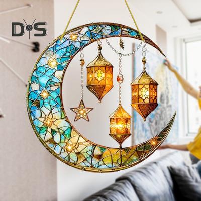 Targa Acrilica per Porta Decorazione da Appendere Decorativa Stella Luna Fiore Motivo 2D Targa Arte da Parete per Camera da Letto Arredamento per Soggiorno Camera da Letto