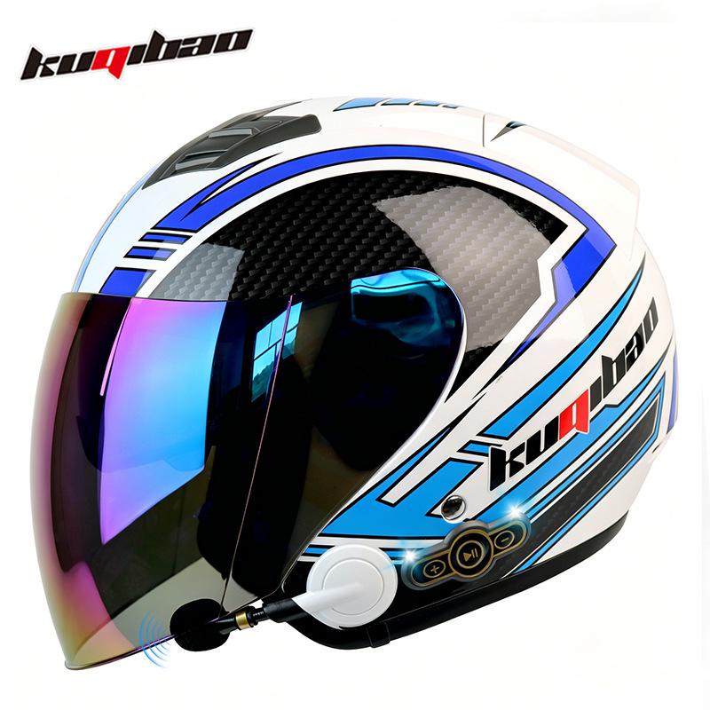 Cool Ride Bao Lightweight Bluetooth Motorcycle Helmet with Double Visor, 3C Certification, Long Battery Life, and Excellent Sound Quality