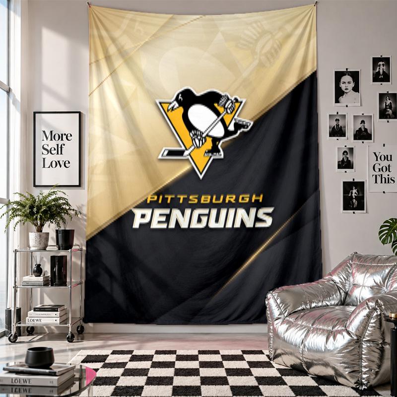 Pittsburgh Penguins Wall Tapestry Home Decor Wall Hanging Cloth for Bedroom Living Room Background