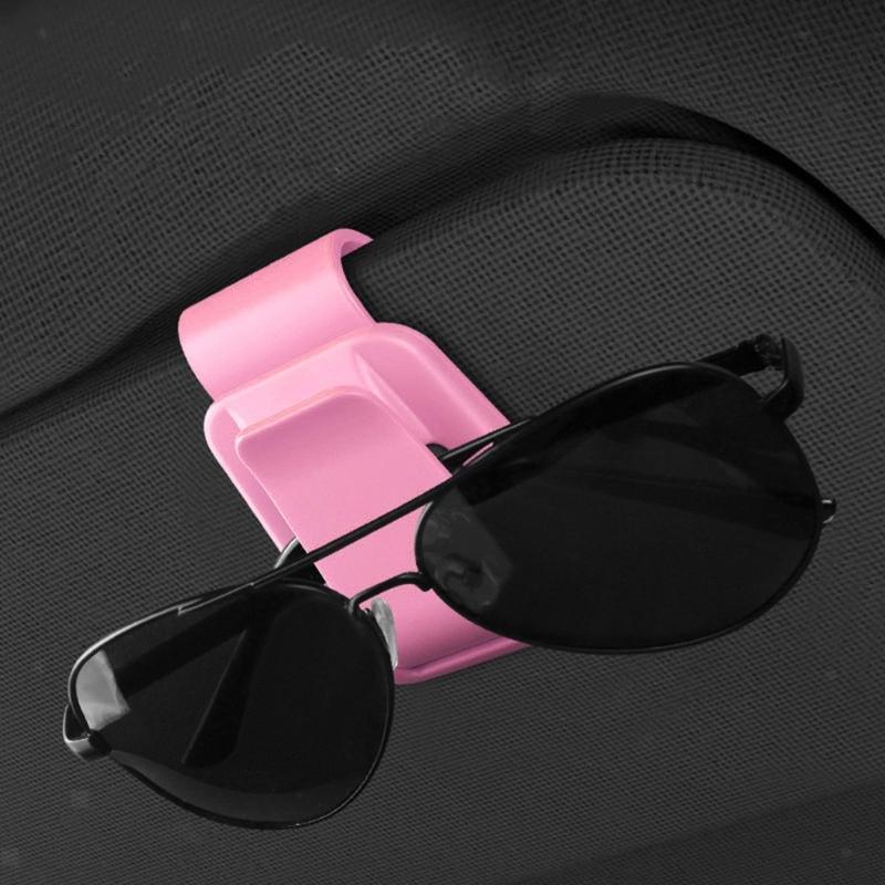 Multifunction Sun Visors Glasses Case with Secure Clamp Soft Lined Automobile Eyewear Organizers Eyeglasses Mount for Car