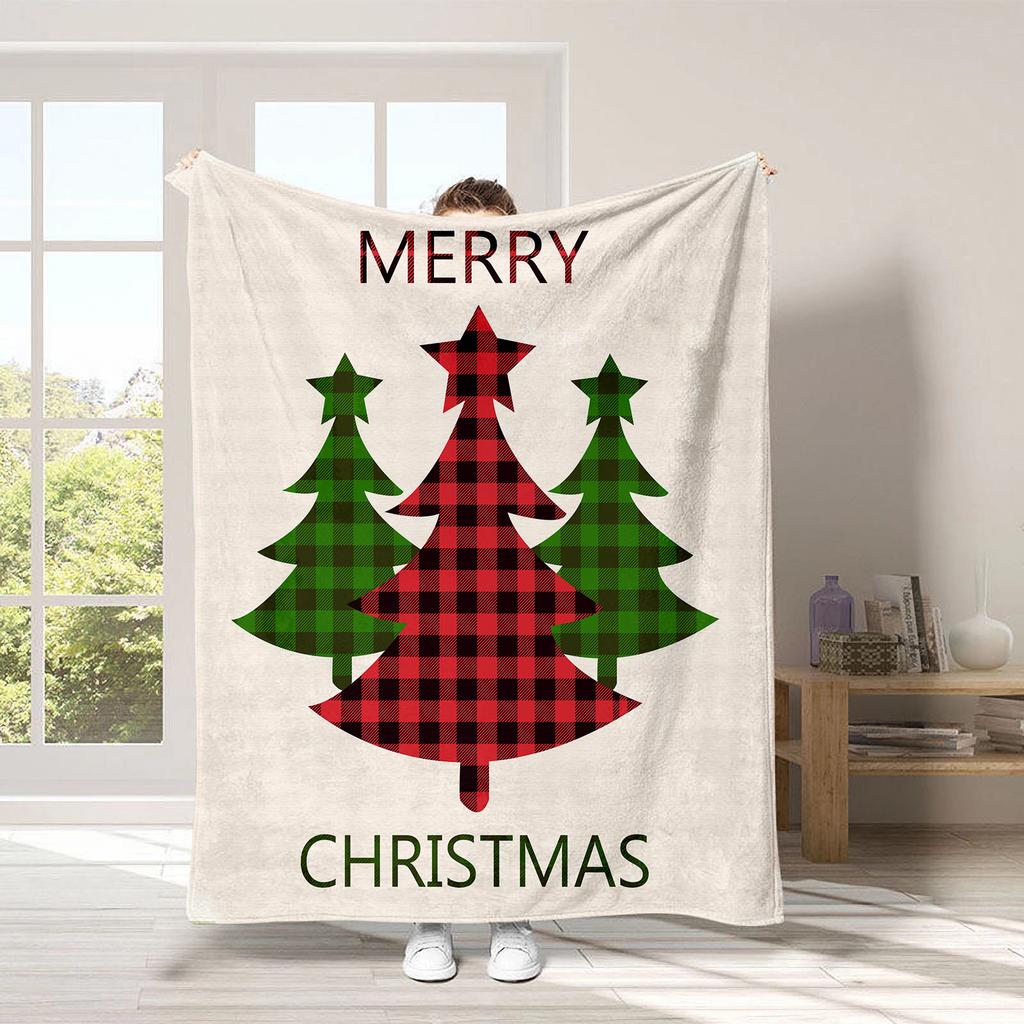 Christmas Cartoon Series Printed Blanket for Sofa Travel Camping Living Room Office Conditioning Blanket for All Seasons Gifts
